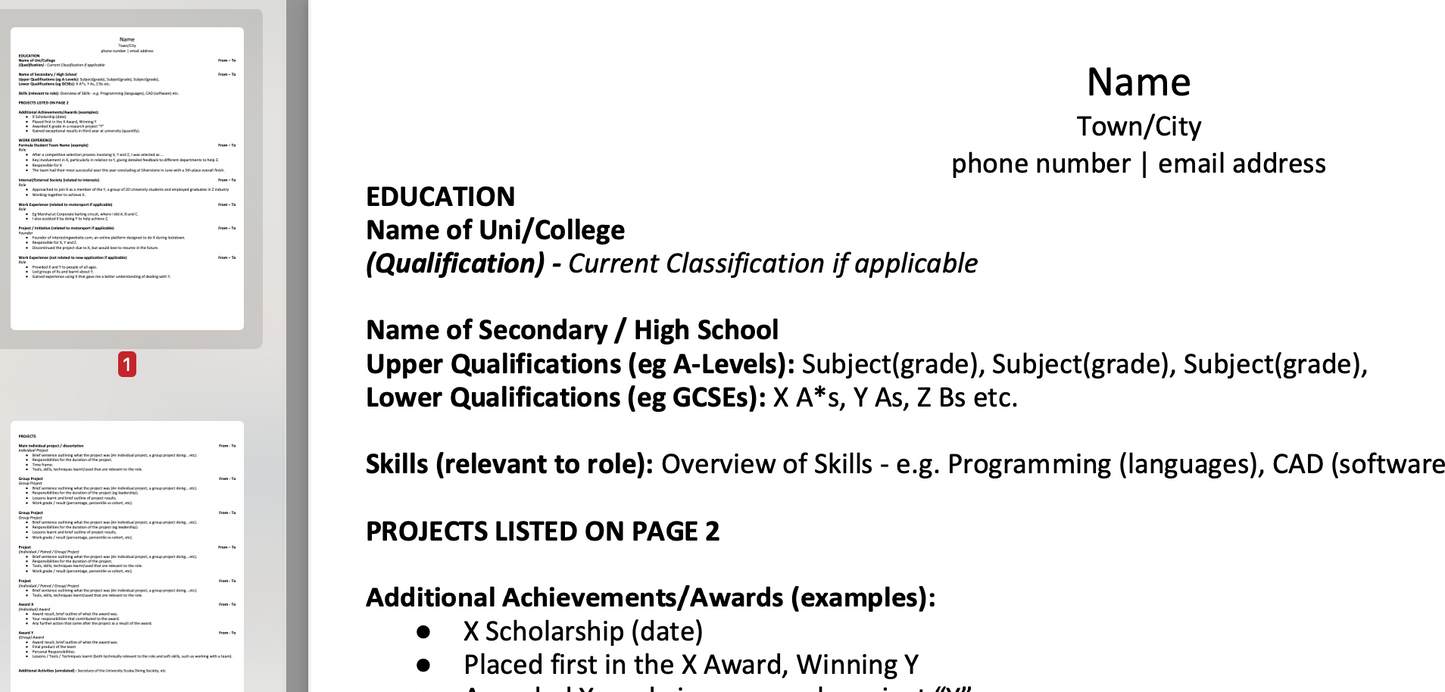 CV & Covering Letter Ultimate Guide & Templates